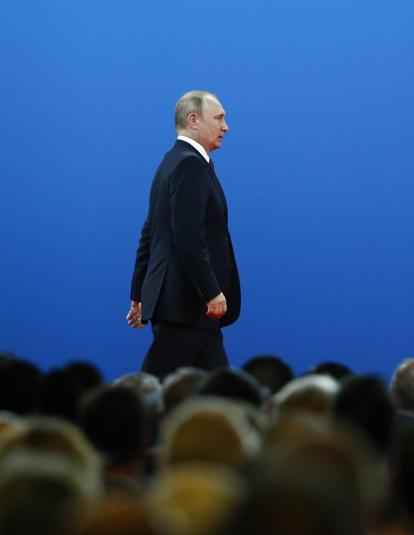BEIJING, CHINA - MAY 14: Russian President Vladimir Putin attends the opening ceremony of the Belt and Road Forum on May 14, 2017 in Beijing, China. The Belt and Road Forum focuses on the One Belt, One Road (OBOR) trade initiative.