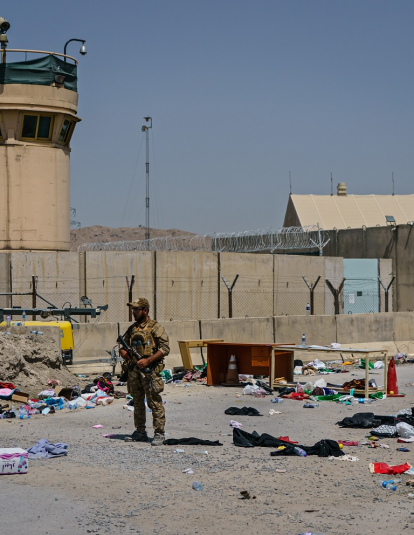 Taliban man at Kabul airport