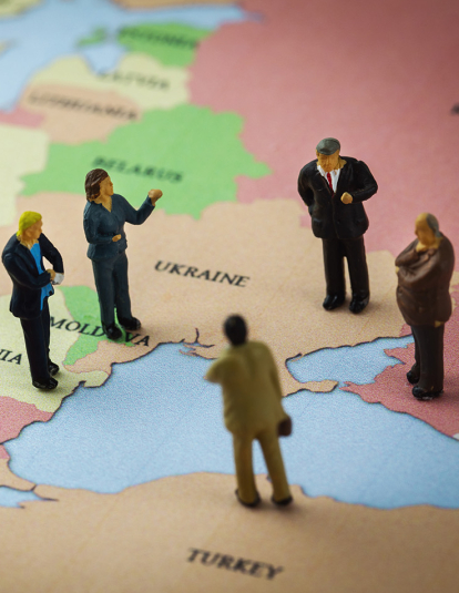 figures on a map of the black sea region
