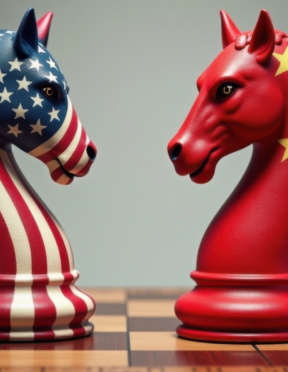 US and China Chess pieces