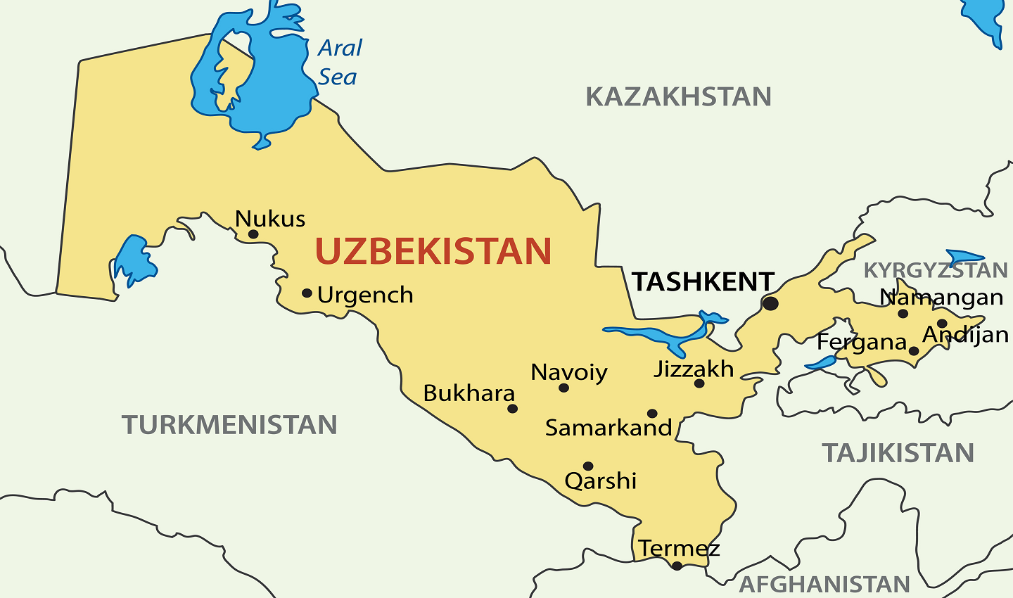 Map of Uzbekistan