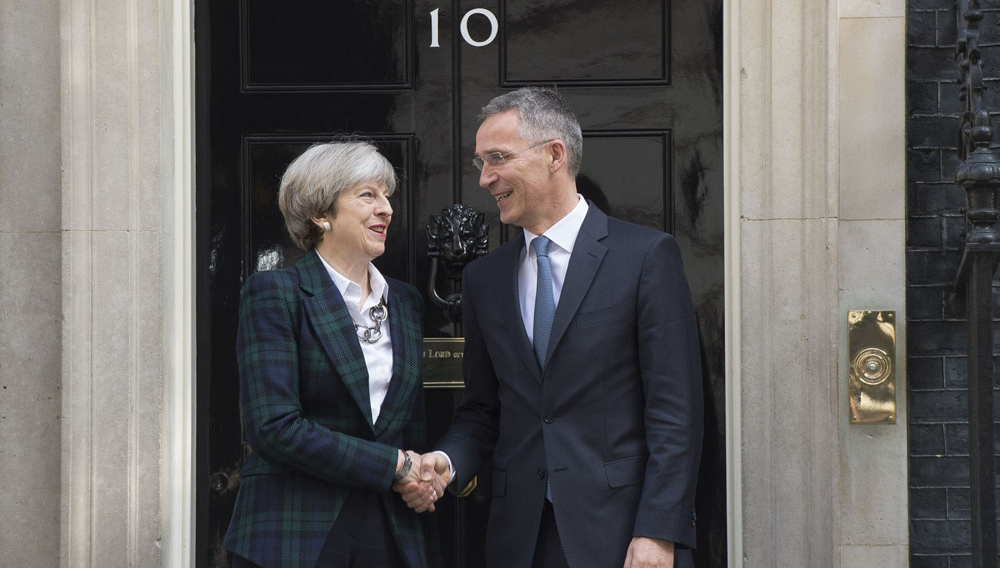 Theresa May and Jens Stoltenberg