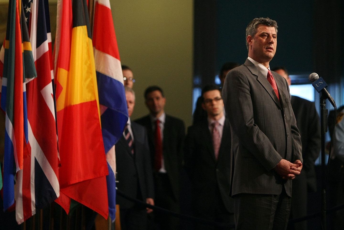 A photograph of Kosovan Prime Minister Hashim Thaci.