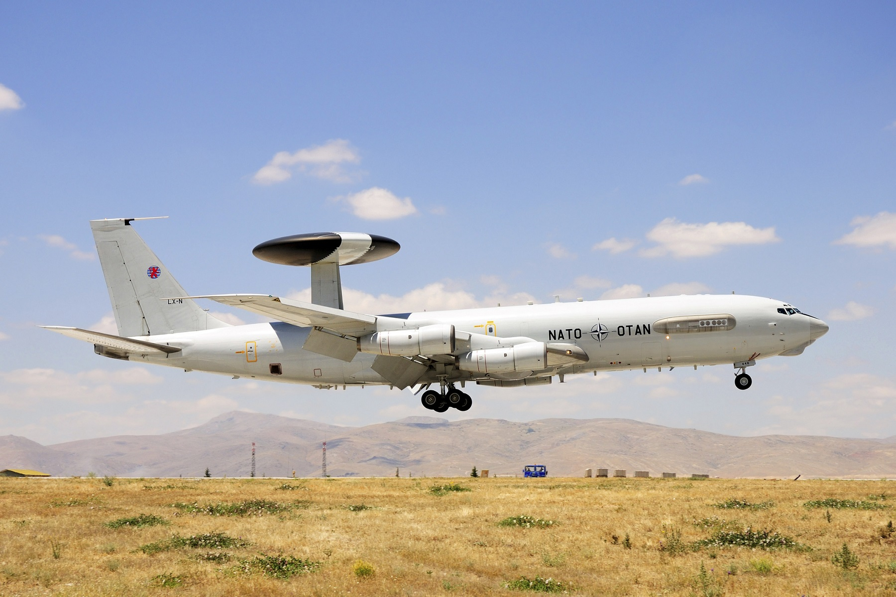 AWAC radar plane landing in Turkey