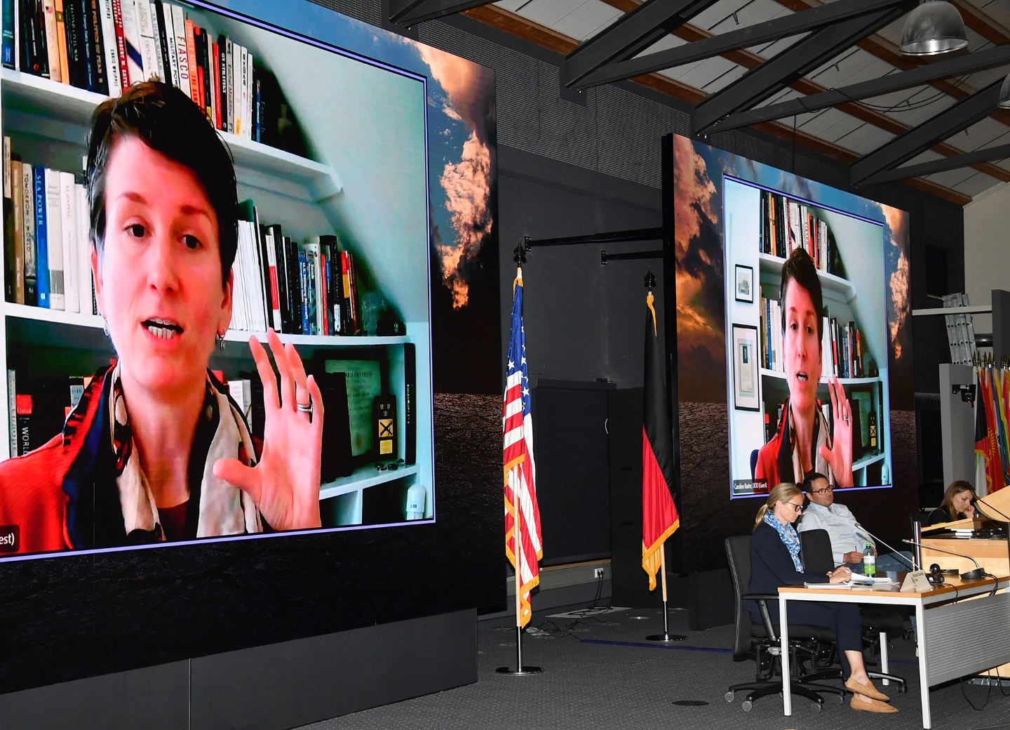 Caroline Baxter speaks virtually in Plenary