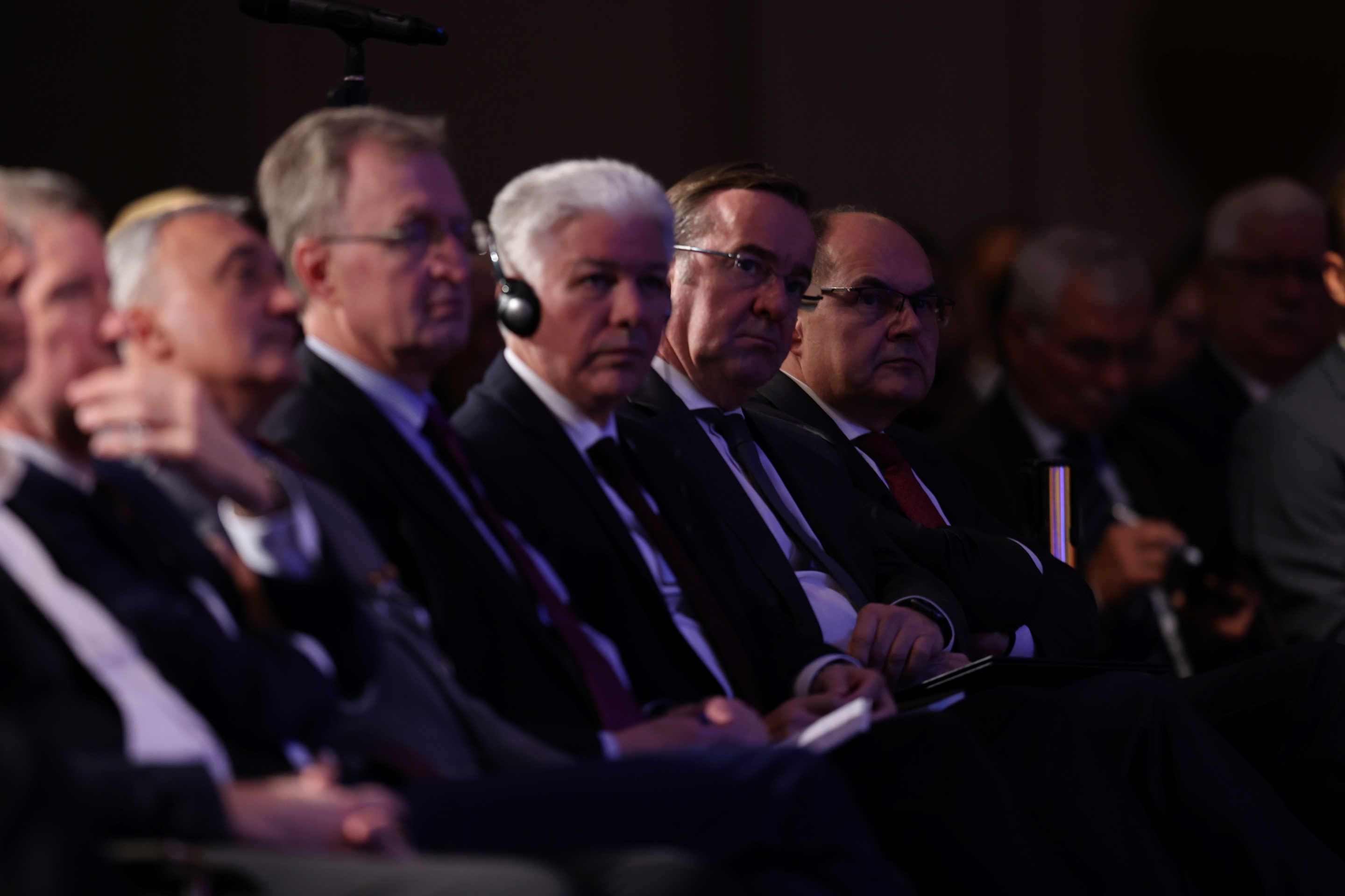 Experts and leaders from Germany, Israel, Ukraine and the U.S. listen in during the annual NATO Talk conference held in Berlin Nov. 6, 2023.