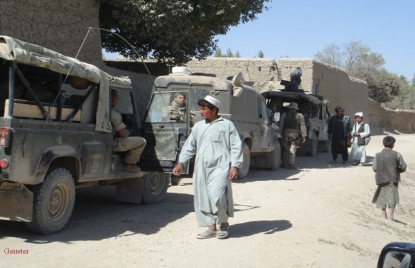 Dutch PRT forces patrolling in Sari Pul Province, Afghanistan, August 2005.