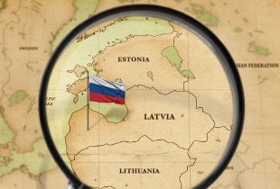 A graphic of a map showing Latvia, Lithuania and Estonia.