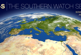 Graphic of the world with the text ESS-S The Southern Watch Series, Somalia's Impasse and Implications for Europe.