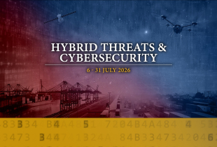 Web graphic for hybrid threats and cybersecurity