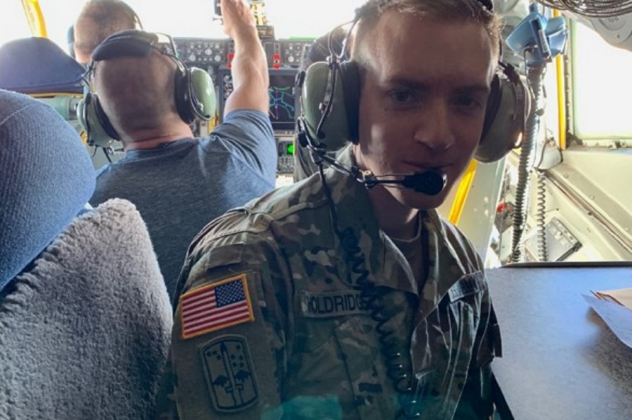 CPT Austin Holdridge aboard a Bulgarian made KC-135, a Stratotanker to refuel F-16’s in midair. 