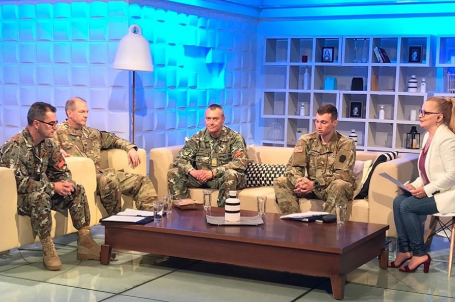 U.S. Embassy’s Defense Attaché Colonel Timothy Buchen, Private First Class Alan Smith from the 28th Infantry Division of the U.S. Army, and Lieutenant-Colonel Igor Manasovski and Staff Sergeant Igor Nikolovski of the army of North Macedonia were guests on MRT Morning Program to talk about the joint military exercise in Krivolak, North Macedonia.