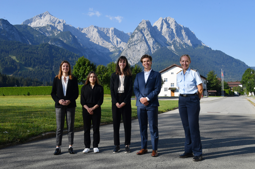 CPT Gianna Schuck, photographed with interns in July 2022