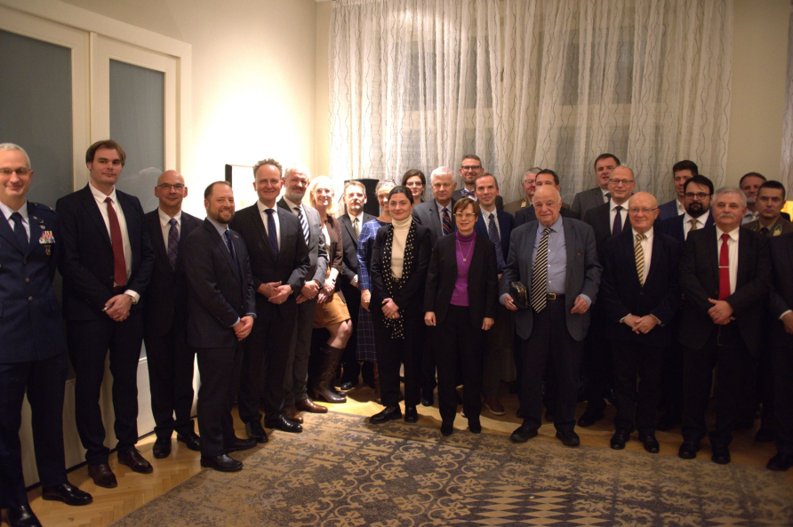 Hungarian alumni, German and U.S. Ambassadors, embassy staff, and senior leadership attend an alumni outreach event Nov. 19