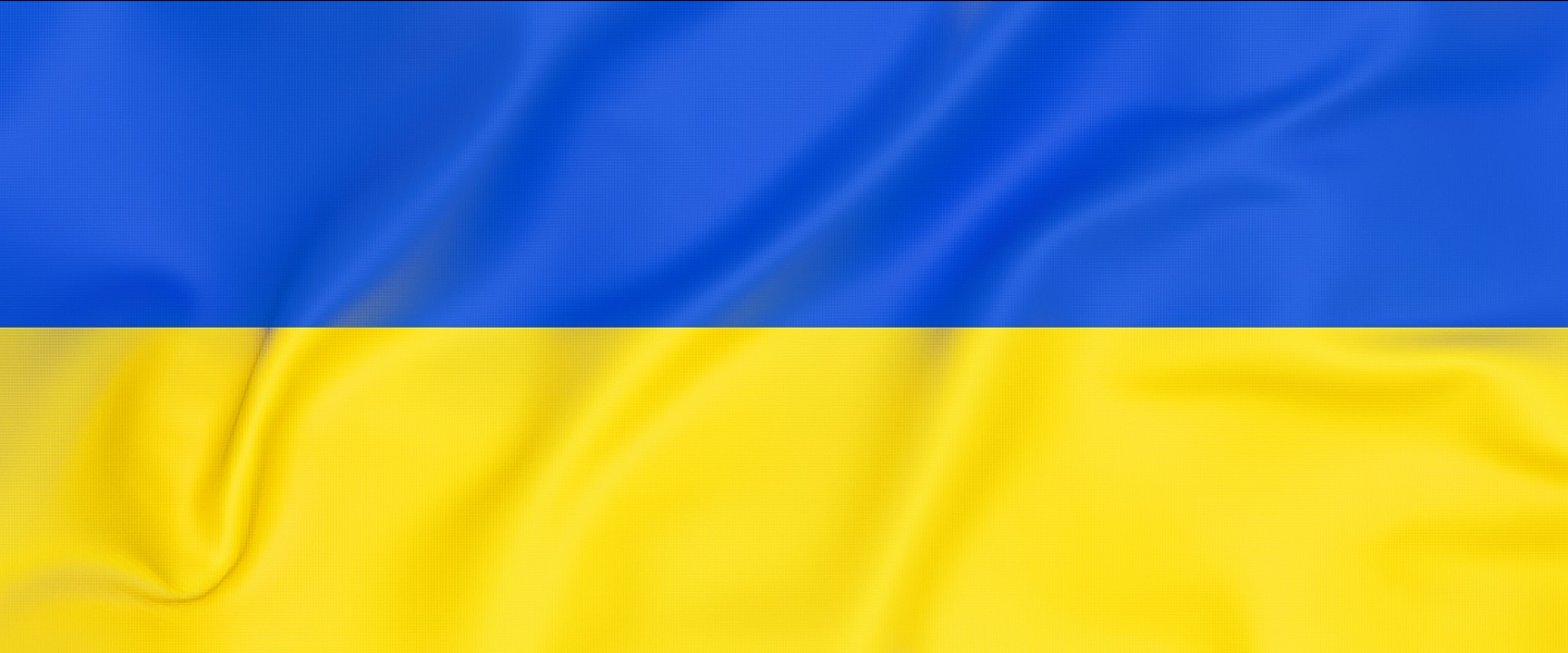 Lone photo of the Ukraine flag.