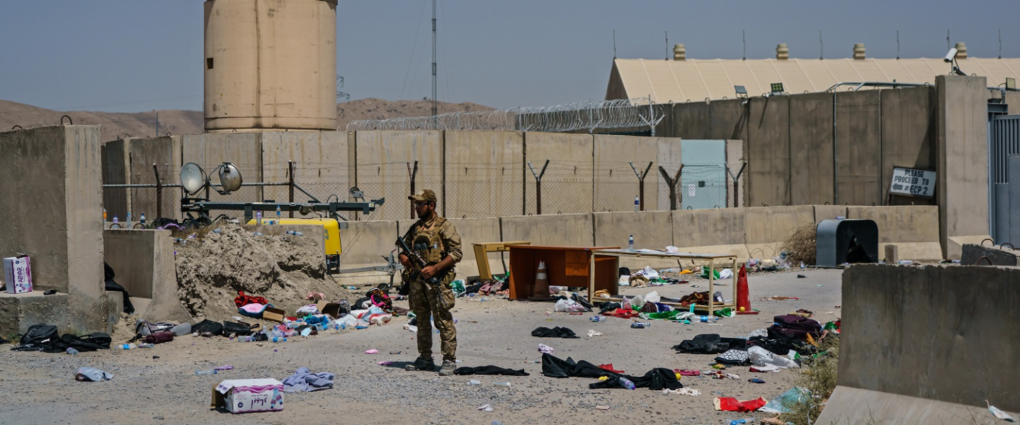 Taliban man at Kabul airport