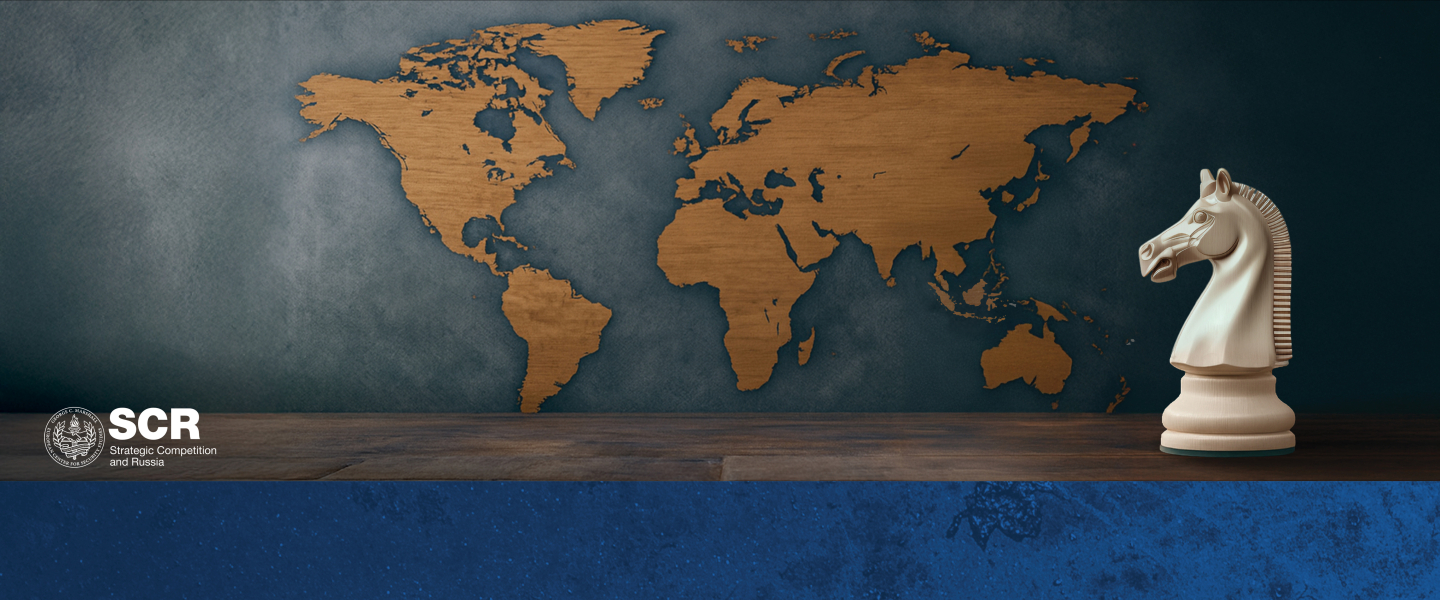 SCR course graphic includes world map and chess piece.